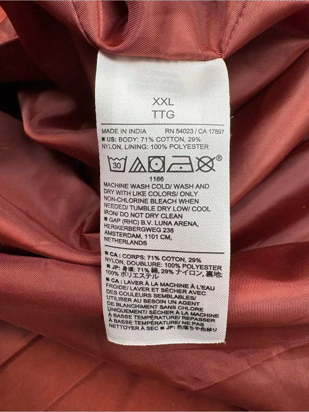 NWOT Men's Banana Republic Utility Chore Coat Field Jacket Burnt Orange XXL